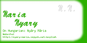 maria nyary business card