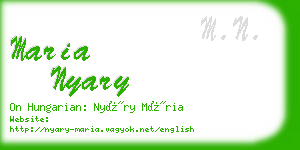 maria nyary business card